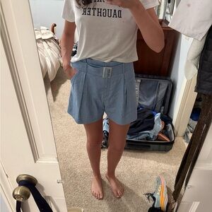 Veronica Beard Blue Linen Shorts